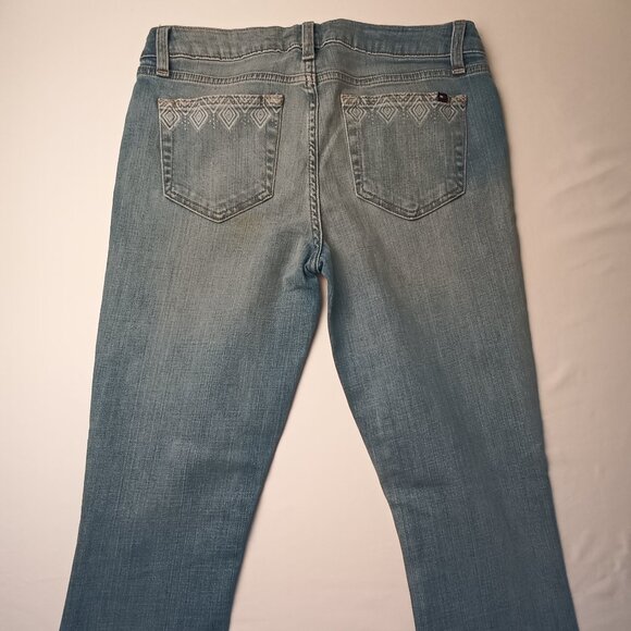 Tommy Hilfiger Jeans Size 4 Low Rise Skinny Leg Medium Wash Geometric Detail - Picture 3 of 10